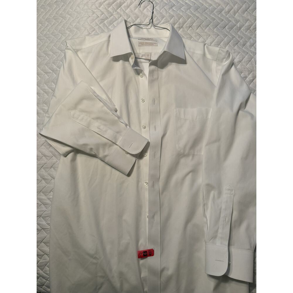 Roundtree & Yorke Gold Label Slim Fit White Button Down 16.5  34